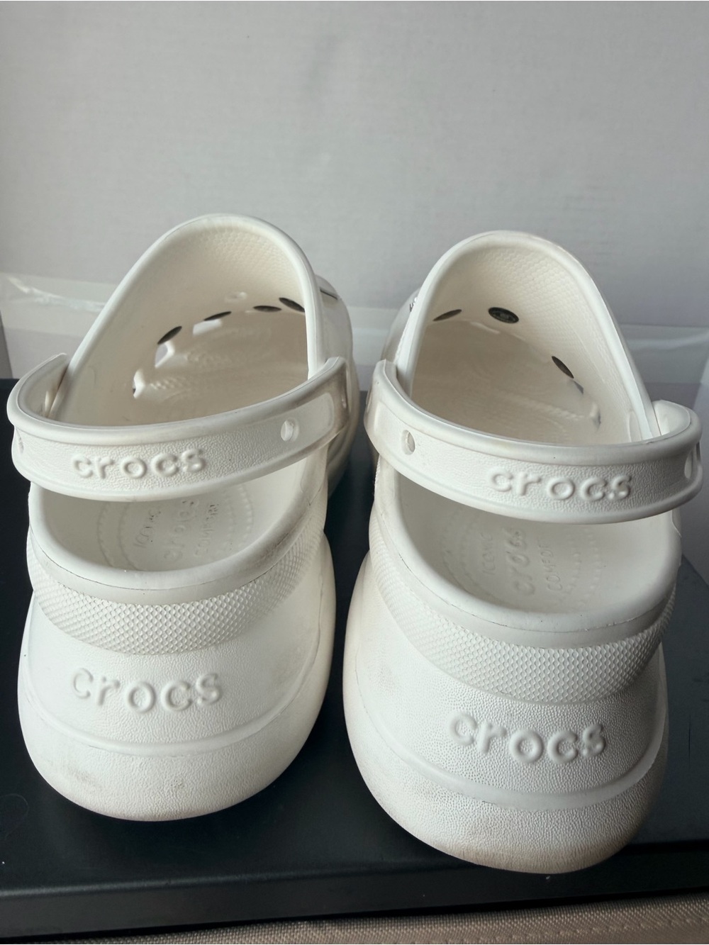 Crocs White Clog Shoes with Cute Character Charms - Picture 7 of 12